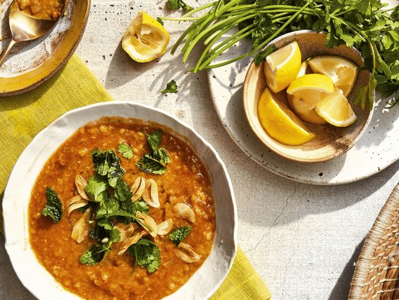 Red Lentil Dal with Citrus and Herbs Recipe