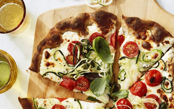 White Pizza with Spiral-Cut Zucchini Recipe